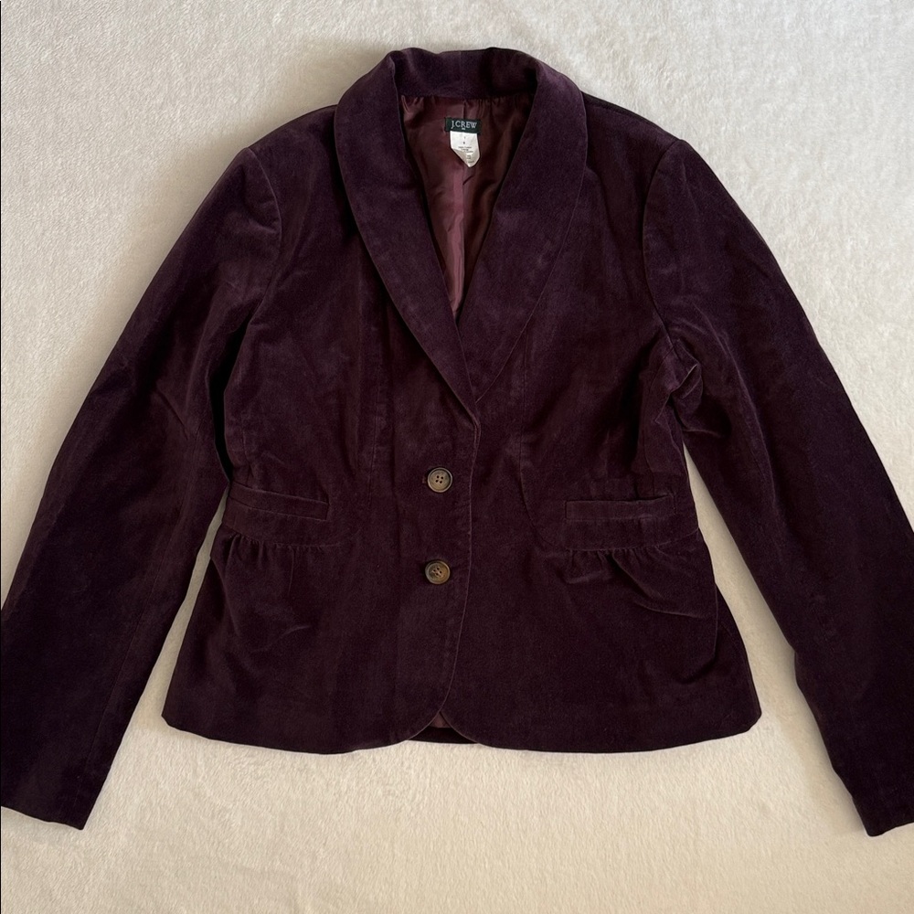 J. Crew | 2011 Eden Velvet Two Button Peplum Lined Blazer 30591 Purple (8) - Picture 15 of 15